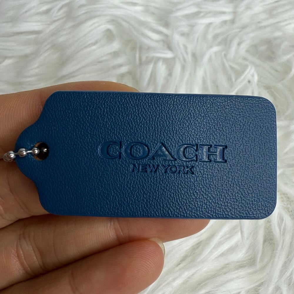 2" COACH Blue Fob Bag Charm Hang tag Hangtag